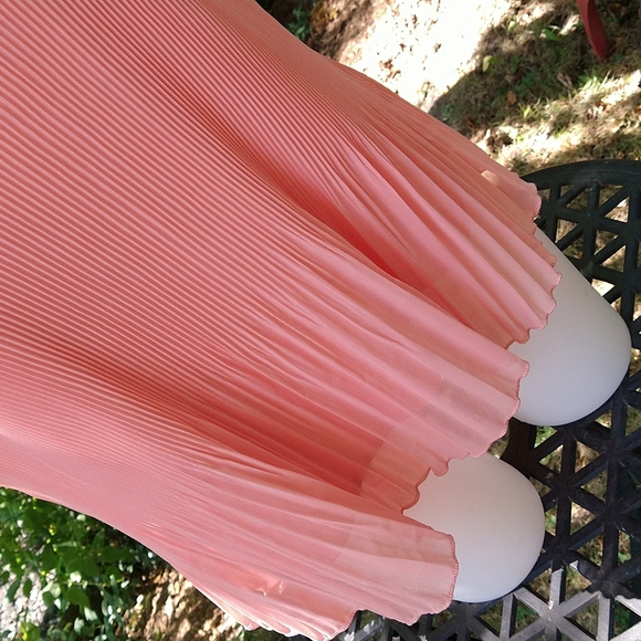 Size L Lavena peach chiffon scrunch blouse - Picture 7 of 14